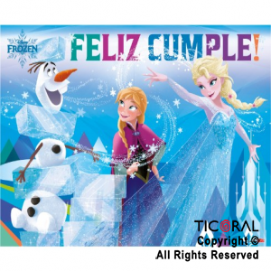 FROZEN AFICHE FELIZ CUMPLE x 1